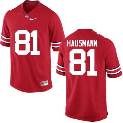 NCAA Ohio State Buckeyes Men's #81 Jake Hausmann Red Nike Football College Jersey NVY1745CZ